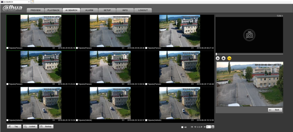 AI Dahua – ochrana perimetra – ukážka výstupu
