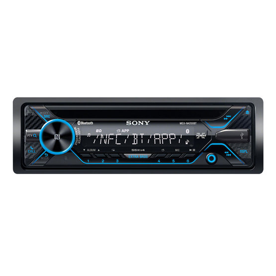 Autorádio SONY, 1DIN s CD, USB, BT, modré tlačidlá, MEXN4200BT.EUR