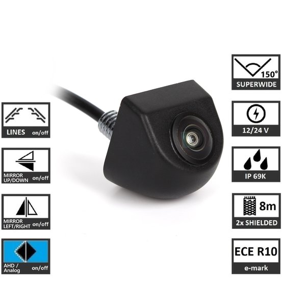BC UNI Univerzálna parkovacia kamera 1080p AHD/RCA, 150°
