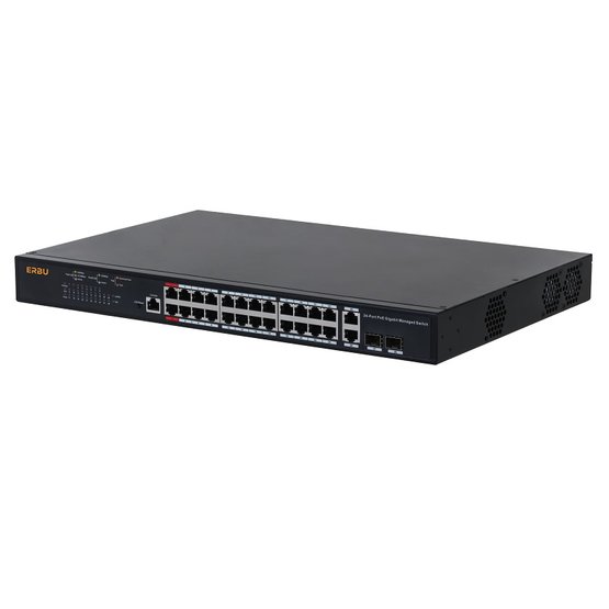 ERBU E-EFS-2602-90-M-370 24portový PoE switch