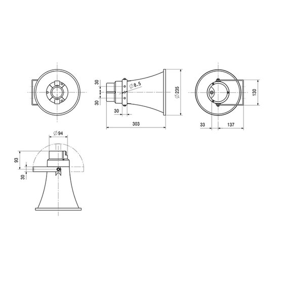 ic audio DK 30/T-EN54 tlakový reproduktor 30 W / 100 V