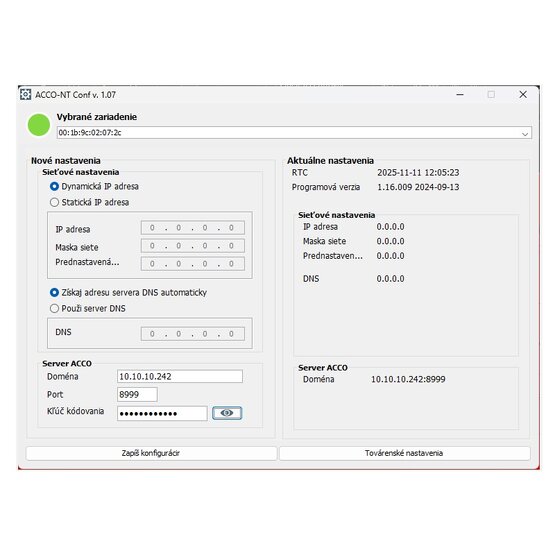 Satel ACCO-NT Conf Program na nastavenia ústredne
