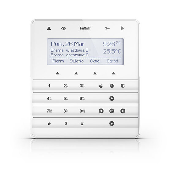 Satel INT-KSG-W dotyková klávesnica s LCD