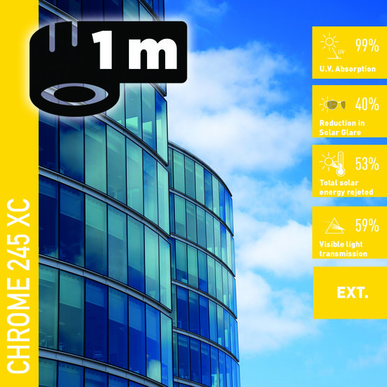 Solar Screen CHROME 245 XC (bm) protislnečná exteriérová fólia zrkadlová