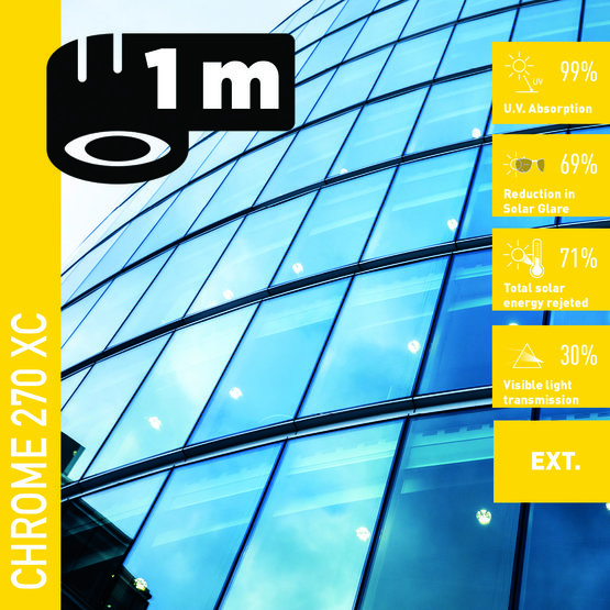 Solar Screen CHROME 270 XC (bm) protislnečná exteriérová fólia zrkadlová