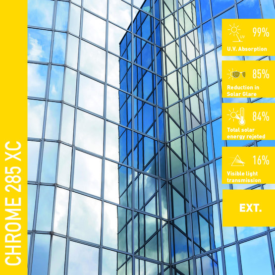 Solar Screen CHROME 285 XC protislnečná exteriérová fólia zrkadlová