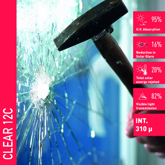 Solar Screen CLEAR 12 C R122 bezpečnostná interiérová fólia