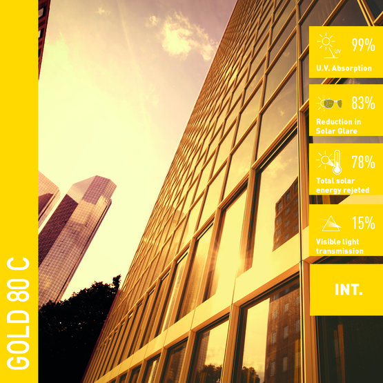 Solar Screen GOLD 80 C protislnečná interiérová fólia zlatá