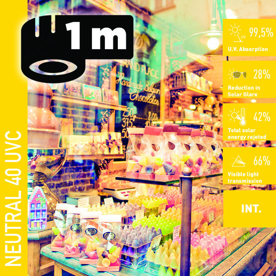Solar Screen NEUTRAL 40 UVC (bm) anti-UV interiérová fólia 1m