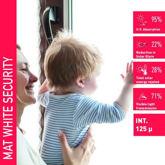 Solar Screen SAFETY MAT WHITE bezpečnostná interiérová fólia