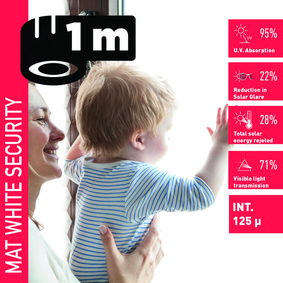 Solar Screen SAFETY MAT WHITE (bm) bezpečnostná interiérová fólia