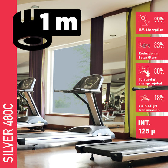 Solar Screen SILVER 480 C (bm) protislnečná interiérová fólia zrkadlová