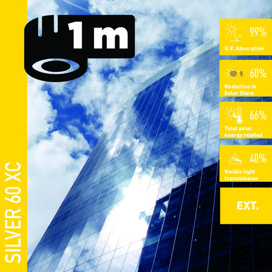 Solar Screen SILVER 60 XC (bm) protislnečná exteriérová fólia zrkadlová