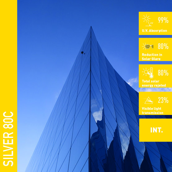 Solar Screen SILVER 80 C R183 protislnečná interiérová fólia zrkadlová