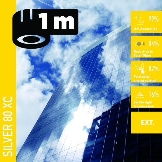 Solar Screen SILVER 80 XC R183 (bm) protislnečná exteriérová fólia zrkadlová