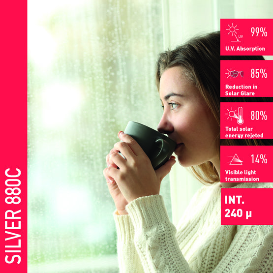 Solar Screen SILVER 880 C bezpečnostná interiérová fólia