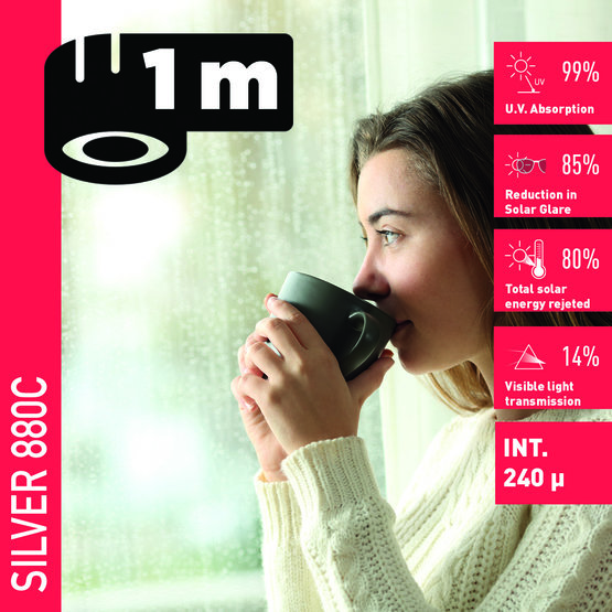 Solar Screen SILVER 880 C (bm) bezpečnostná interiérová fólia