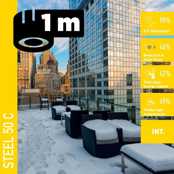 Solar Screen STEEL 50 C (bm) protislnečná interiérová fólia tónovaná
