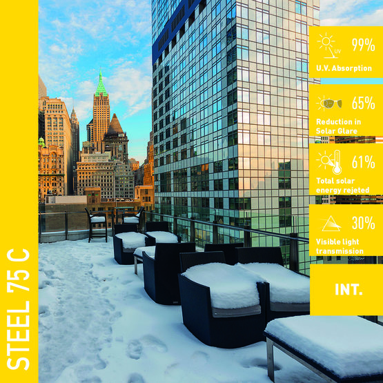 Solar Screen STEEL 75 C protislnečná interiérová fólia tónovaná