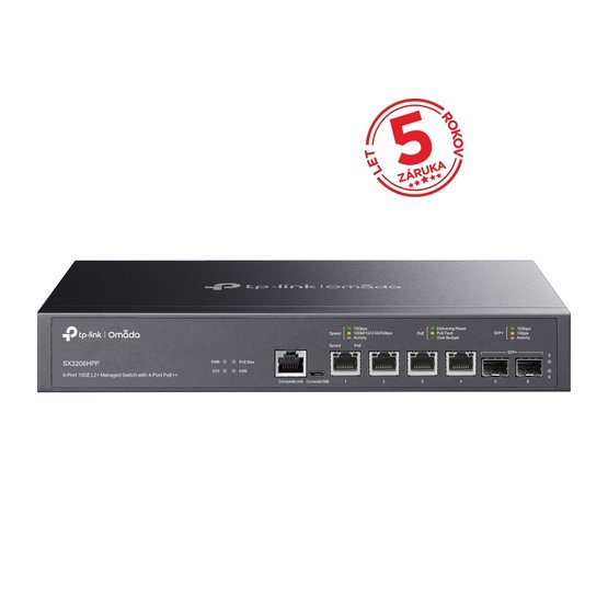 TP-Link TL-SX3206HPP Omada 6portový L3 PoE++ switch