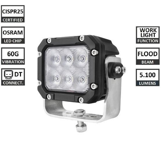 WL 0807-60 Pracovné LED svetlo, 9-32V, 5.100lm, Flood, 60G, CISPR certifikát