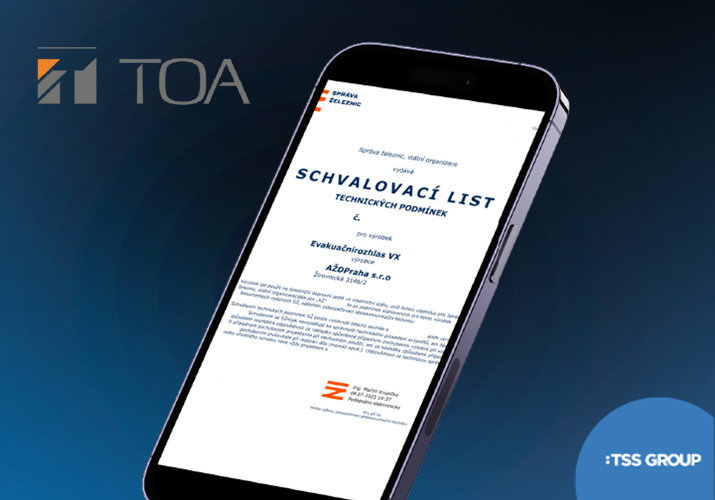 TOA VX-3000 získal dôležitý certifikát