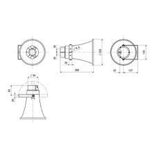 ic audio DK 30/T-EN54 tlakový reproduktor 30 W / 100 V